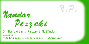 nandor peszeki business card